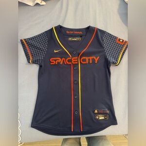 Houston Astros Space City Womens Jersey- Navy and Orange